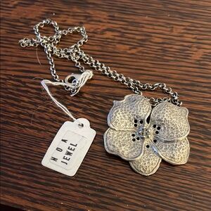 Sterling Silver Floral Necklace 925 NWT